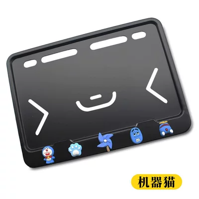 Electric vehicle license plate frame, Plate Frame, Carbon Fiber Pattern - black-doraemon