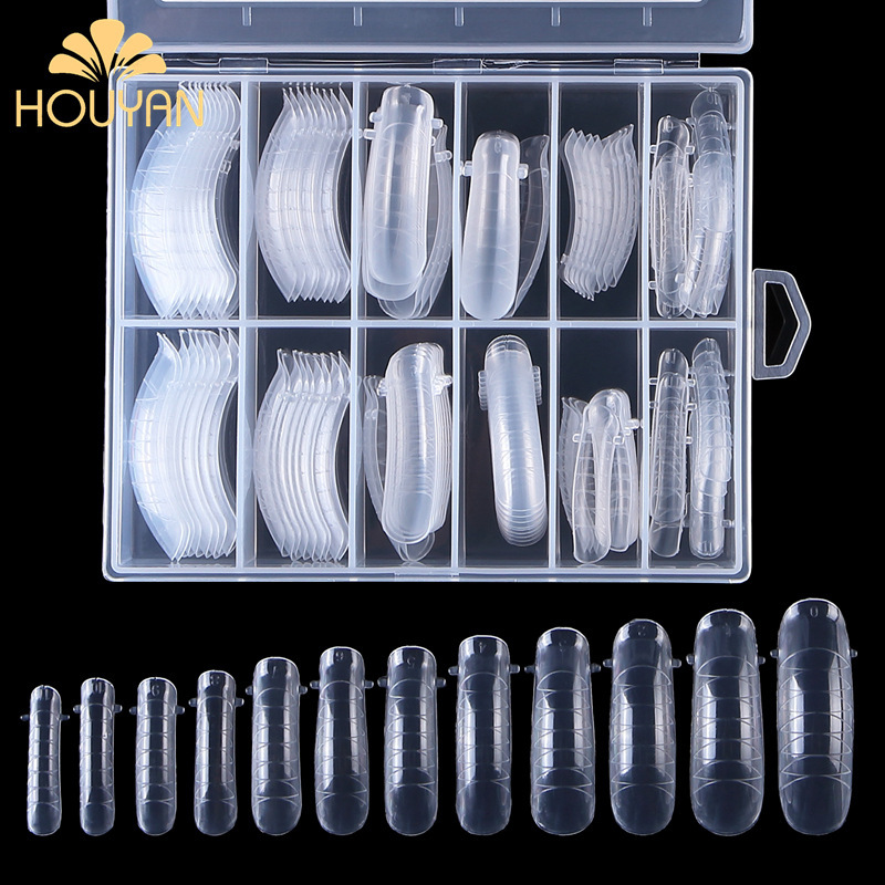 Lengthened Crystal Nail Piece No. D08 120 pieces curved mesh curling edge with handle without paper holder for quick extension glue Lengthened Crystal Nail Piece No. D08 120 pieces curved mesh curling edge with handle without paper holder for quick extension glue