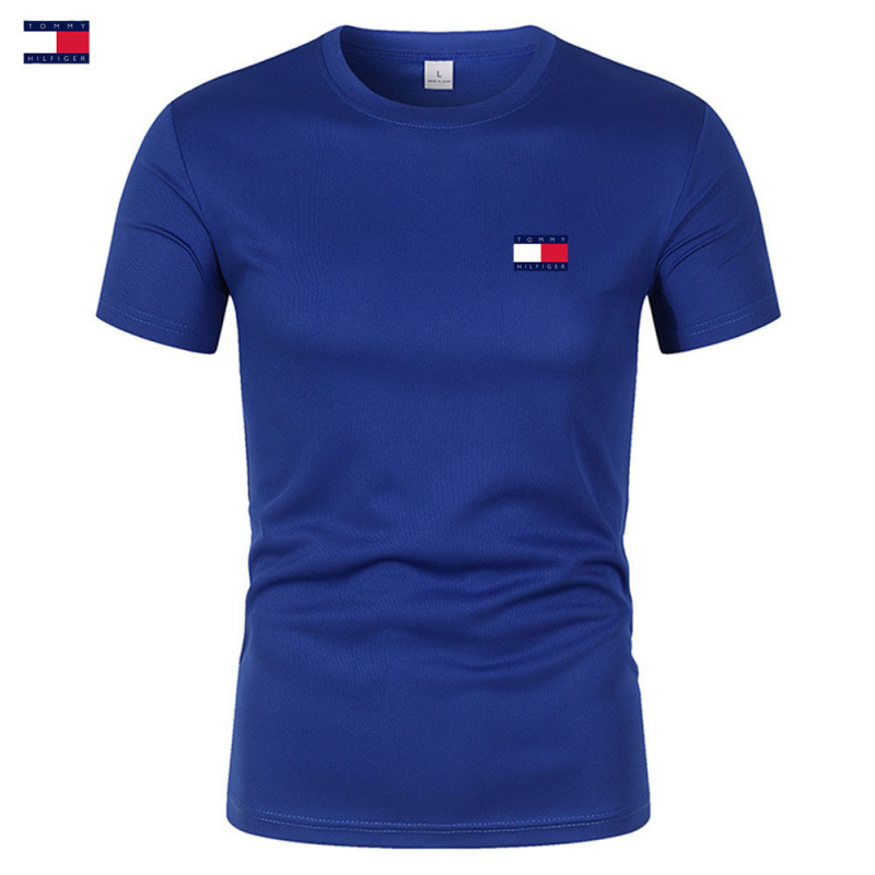 クロスボーダー夏メンズ半袖Tシャツメッシュ通気性カジュアルスポーツトップラウンドネックプリント半袖シャツ在庫あり|undefined
