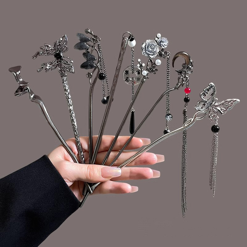 2025 nuevo estilo chino antiguo pinzas de pelo oscuro pinzas de pelo nuevos artefactos de estilo chino pinzas de pelo