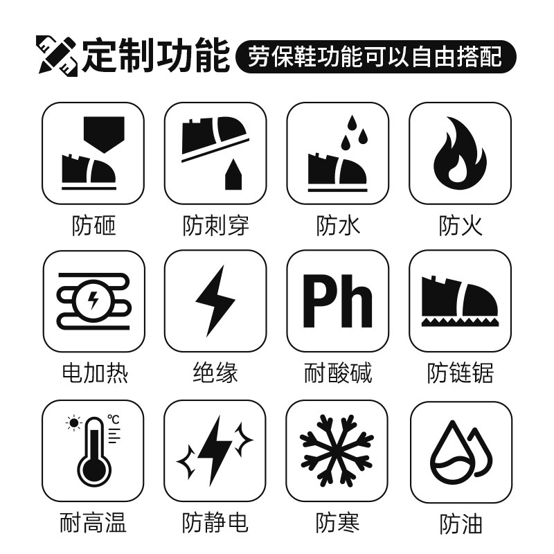 男性用労働保護靴、耐スマッシュ鋼製つま先キャップ、耐穿刺性、耐摩耗性、軽量、耐久性、快適、四季通用、耐摩耗性、耐鉄粉安全靴|undefined