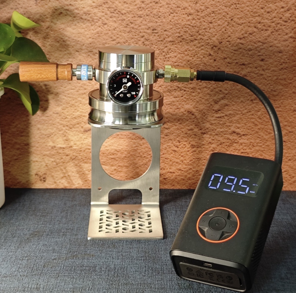 Haochen Pneumatic Coffee Machine G32 Stainless Steel Home Outdoor Commercial Camping Espresso Pot Portable