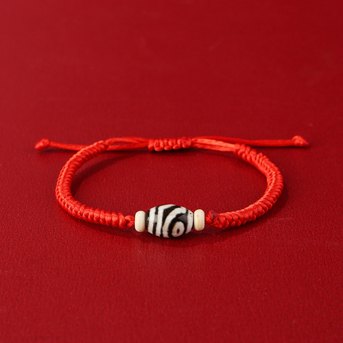 Factory Wholesale Lucky Red Cord with Agate and Sky Stone Bracelet, Handmade DIY Macrame Bracelet, Adjustable for Men and Women
