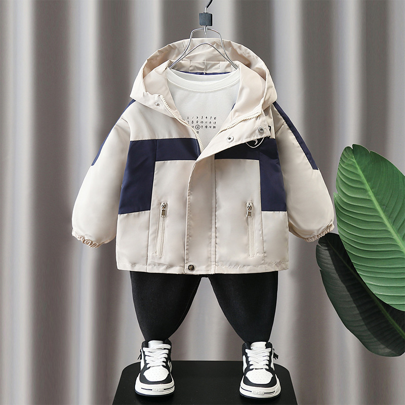 5891 Ropa para niños Chaqueta de otoño para niños 2025 Primavera y otoño Nuevo estilo Estilo occidental Chaqueta cortavientos para niños Ropa de otoño