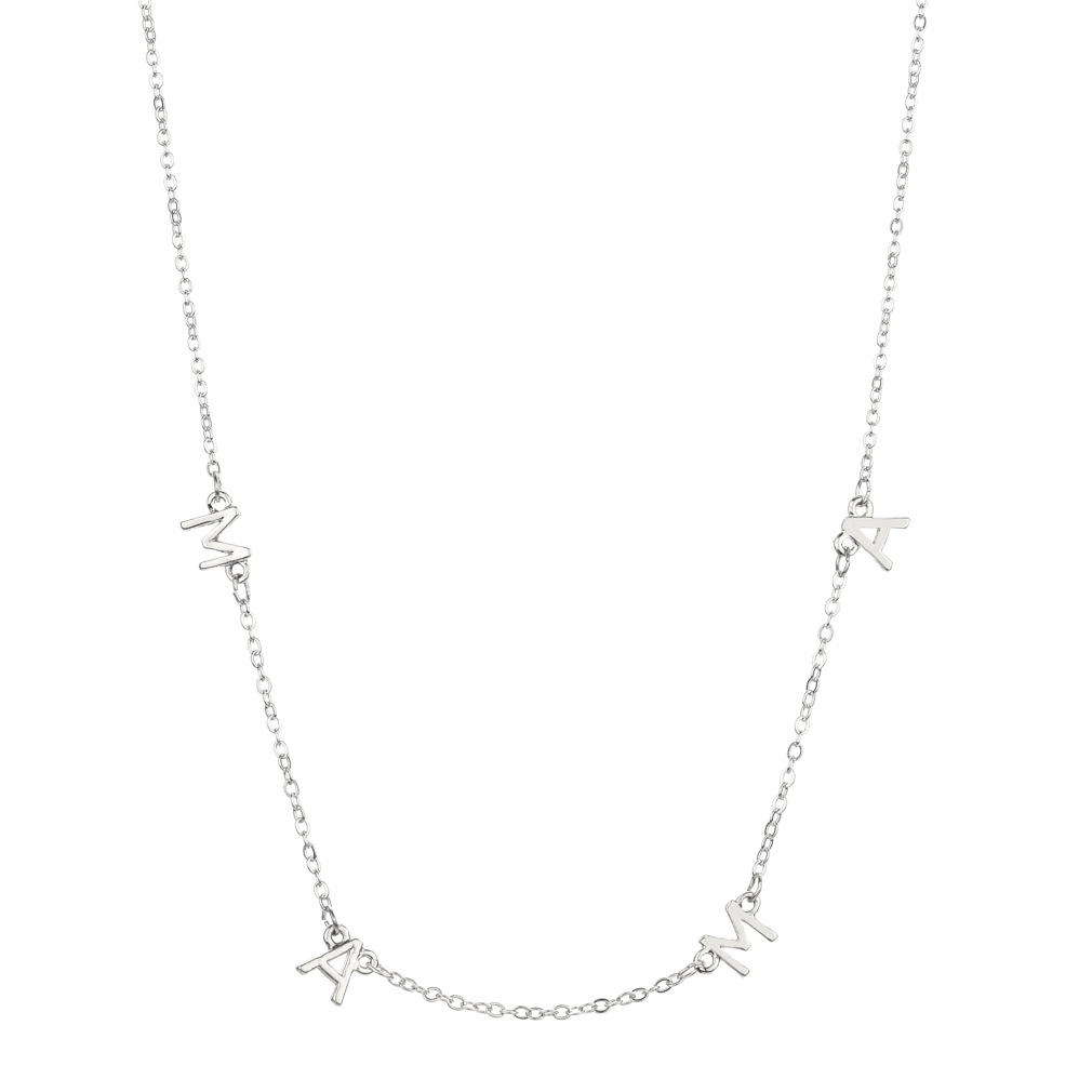 Copper Plated 14 Real Gold Letter Pendant Simple Clavicle Chain