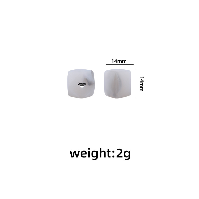 14mm octogonal cuentas de silicona molar juguetes DIY bebé suministros pulsera mordedor chupete cadena collar accesorios la joyería