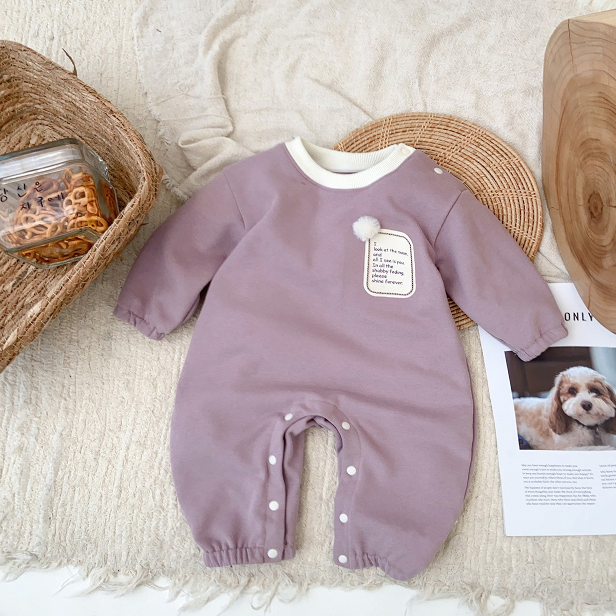 Nuevos productos de primavera, mono recién nacido, bebé masculino, gatear coreano, mameluco lindo de manga larga para bebés y niños pequeños