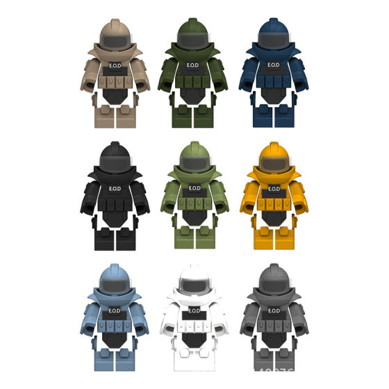 Cross-border Military Building Blocks Man Accessories Bomb Dismantling Suit Explosion-proof Clothing Parts Accessories Small Particle Toys Assembled Building Blocks