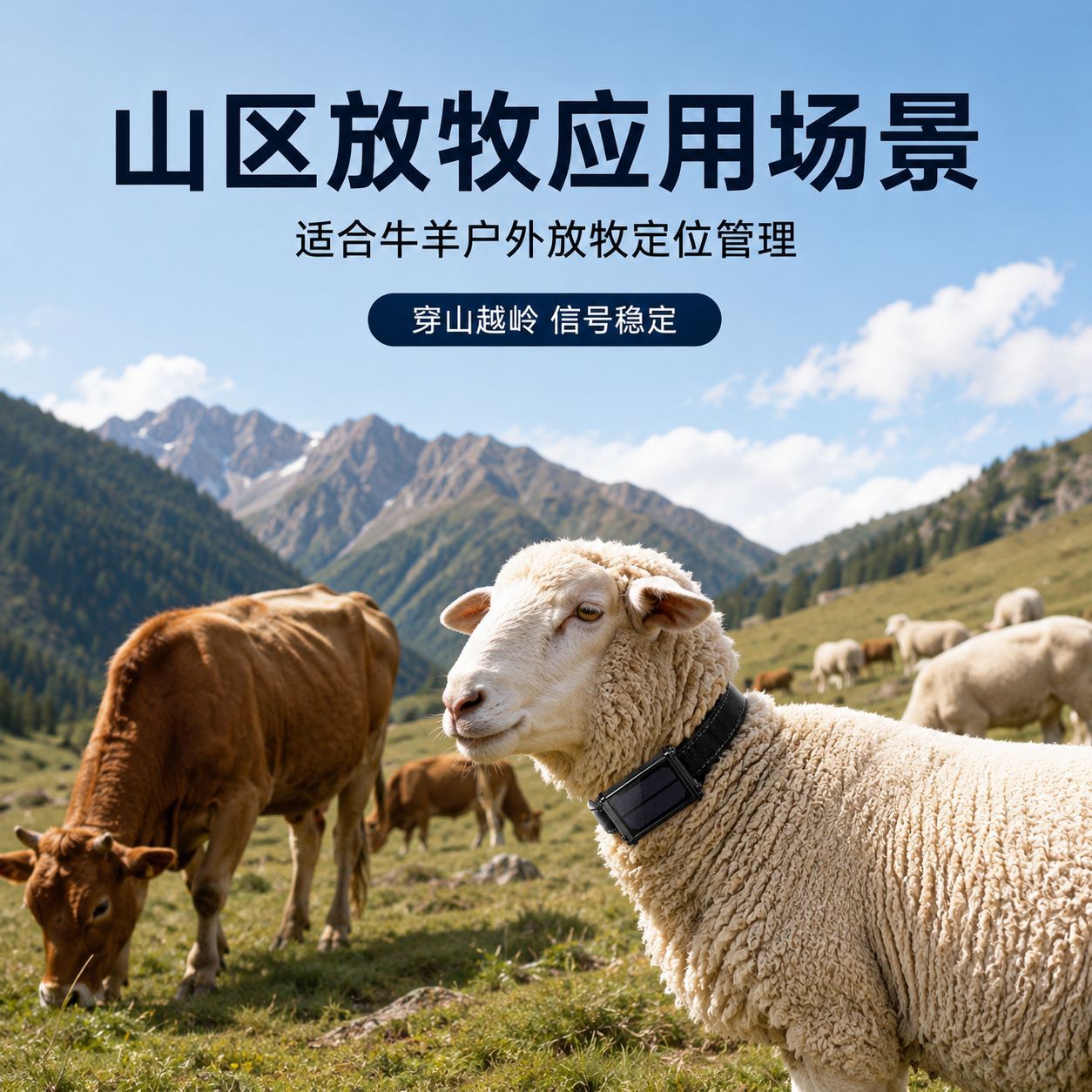 GPS cattle and sheep locator, mountain pasture tracking device, solar-powered Beidou collar, tamper-proof, 20,000 mAh