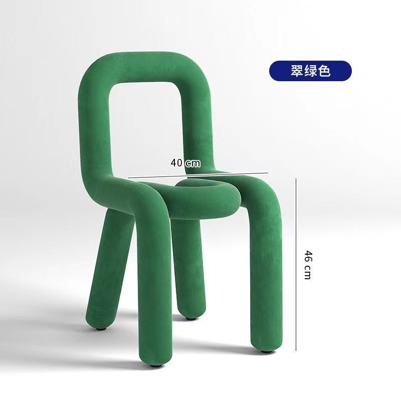 创意弯管设计网红化妆凳子个性休闲异形椅服装店设计师简约餐椅|undefined