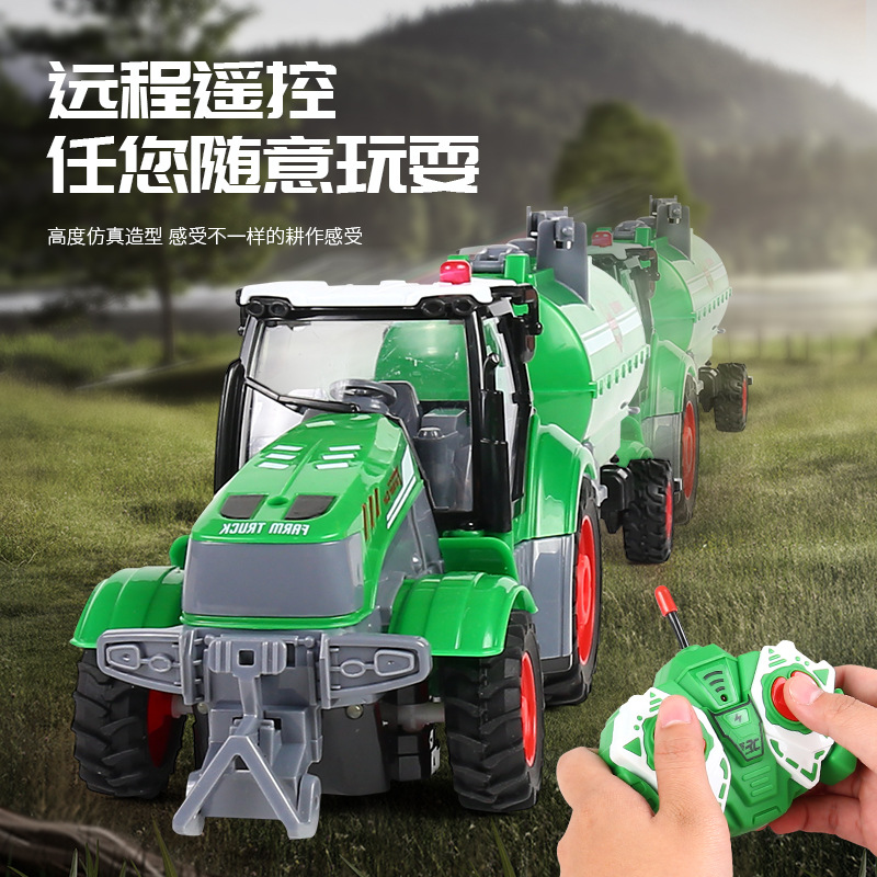 Remote Control Farmer Truck Tractor Transporter Dump Truck Rice Mixer Pumping Livestock Agriculture Farm Toy