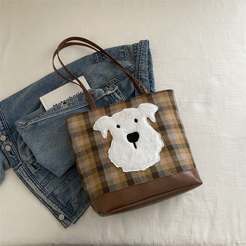 Bolsa de mochila retrógrada de tela de tela para mujeres 2024 nuevo otoño y invierno West Highland tote bolso de gran capacidad de ocio