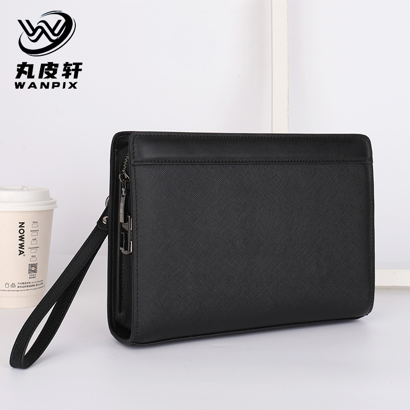 Clutch Bag Men's Leather Bag Head Layer Cowhide Cross Pattern Clutch Bag Men's Texturous Business Clutch Wristlet in stock Clutch Bag Men's Leather Bag Head Layer Cowhide Cross Pattern Clutch Bag Men's Texturous Business Clutch Wristlet in stock