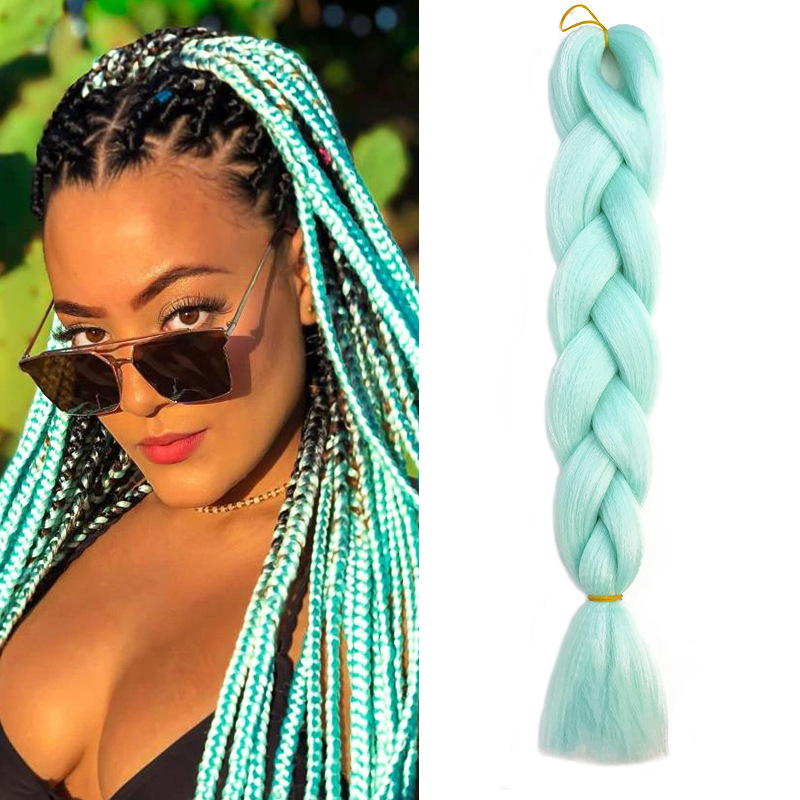 Trenzas negras africanas fibra química gran trenza peluca cabello largo trenza cabello trenza trenza cabello trenza sucia trenza sólida