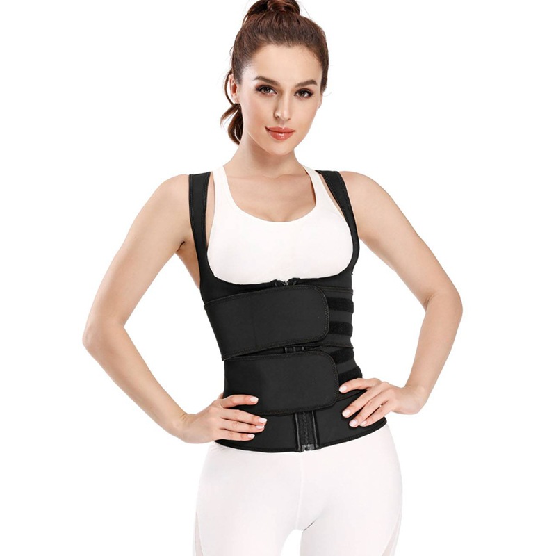 Cremallera de látex de gran tamaño, doble cinturón, 9 huesos de acero, chaleco de abdomen integrado, eslinga, moldeador, chaleco corporal, ropa moldeadora