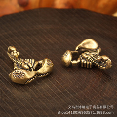 Brass Pure Copper Scorpion Handle Decor for Home Office Desk Mini Shelf Accent Tea Pet Collectible Solid Handle Ornament for Men