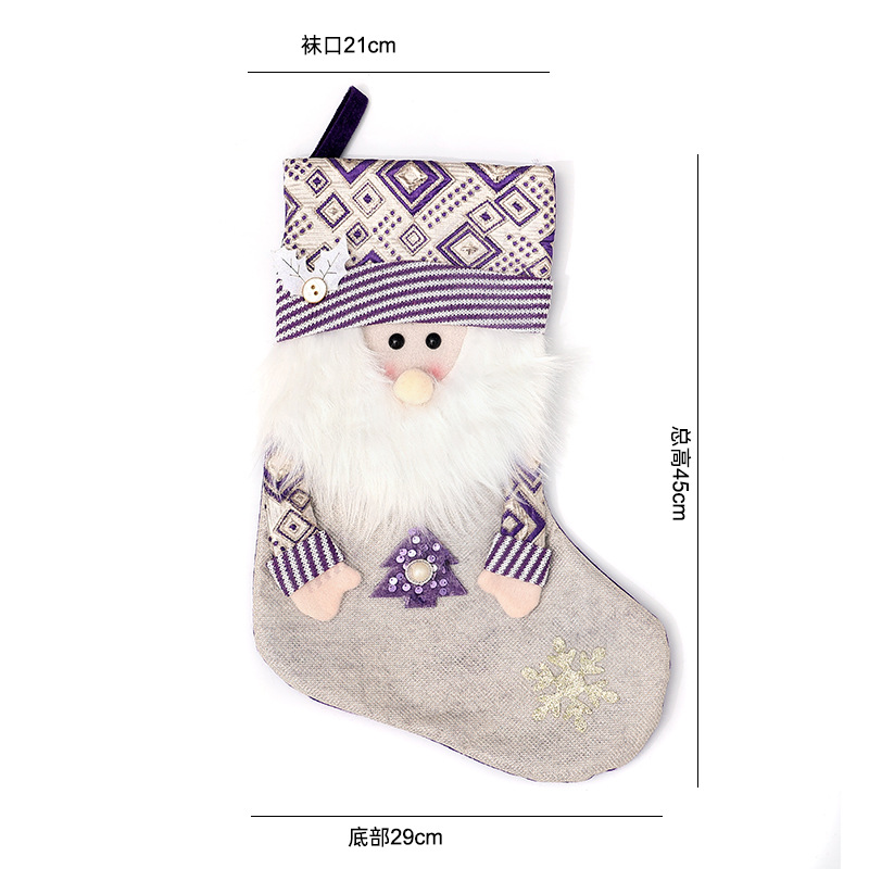 Calcetines de Navidad transfronterizos calcetines de regalo para niños colgantes de árbol de Navidad bolsas de caramelo decoración colgantes de decoración para el hogar de Navidad image 34