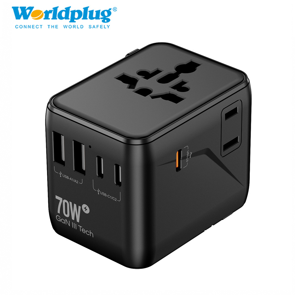 全球通PD70W快充旅行转换器多功能手机充电转换插头万能转换插座