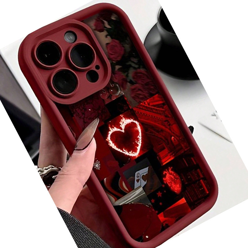 Flame Heart Apple 14Plus Phone Case Iphone13/11 Cool 15Promax Soft Case 16/17 Niche