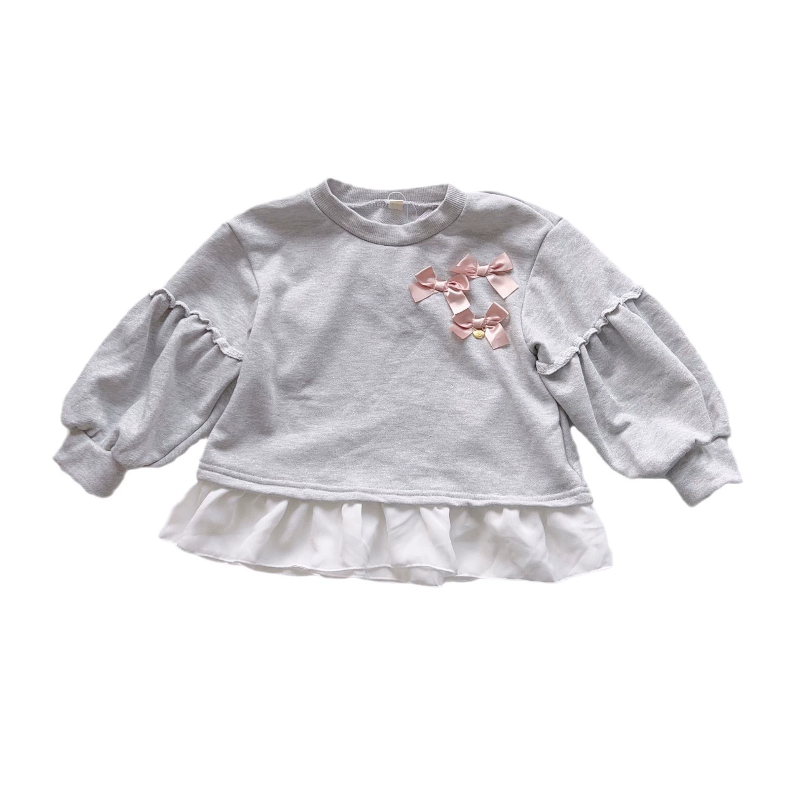 Односторонний товар 110-130 осень длин sleeves hair rim girl middle and young children's top