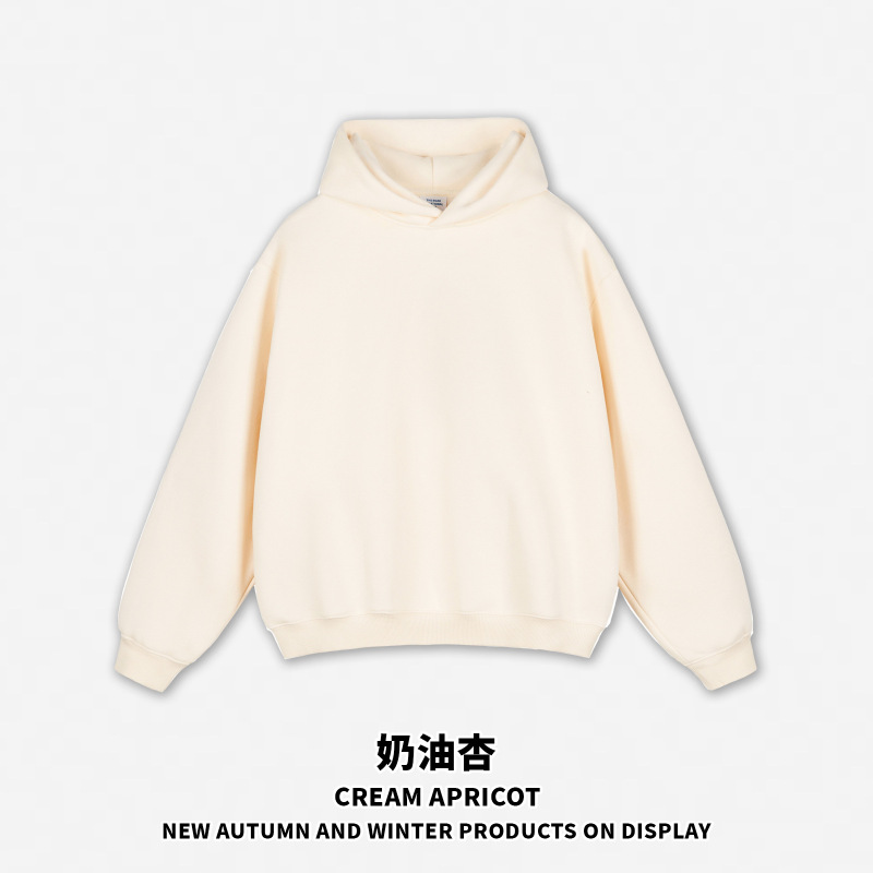 RS男装|跨境Boxy连帽衫短宽重磅350G抓绒cleanfit连帽卫衣hoodie|undefined