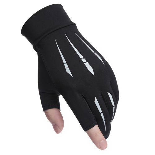 Sun Protection Gloves for Men - Summer, 2-Finger Leak, Ice Silk Thin, UV Protection, Anti-Slip, for Cycling, Driving, Delivery Riders