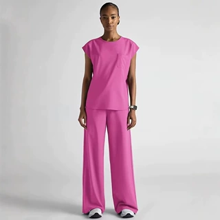 高品质圆领洗手衣套装医护人员宠物医院美容院工作制服多色可选