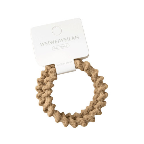 Pack of 2 Thick Threaded Milk Tea Hair Tie Cards, Versatile, High Elasticity, No Damage to Hair, Hair Tie Rubber Band Hair Accessory for Women