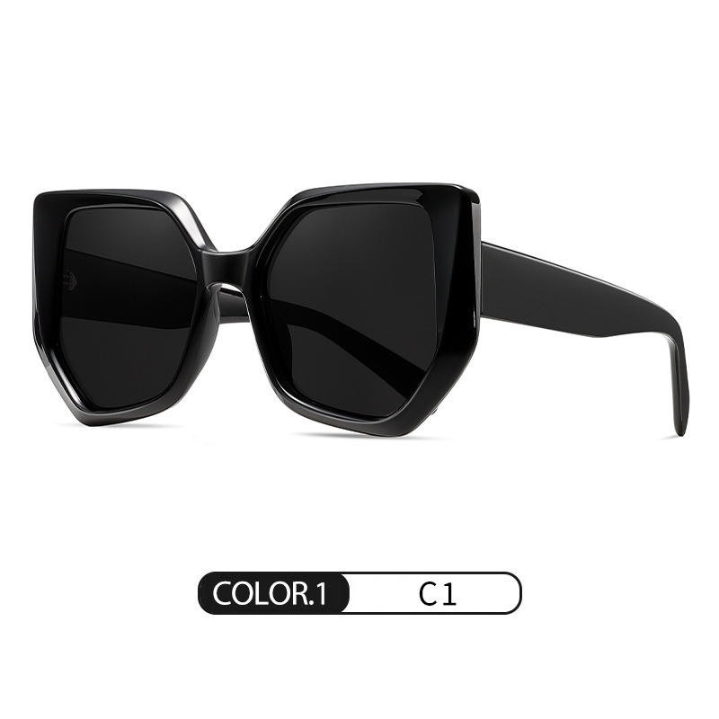 Nuevas gafas de sol polarizadas con personalidad europea y americana S26125 Gafas de sol de hoja de estiramiento facial de moda Gafas de alta gama con montura completa