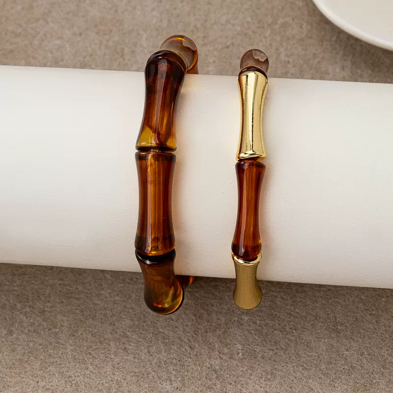 秋冬新款美拉德手镯欧美不规则晕染波浪宽面简约手饰百搭通勤手环