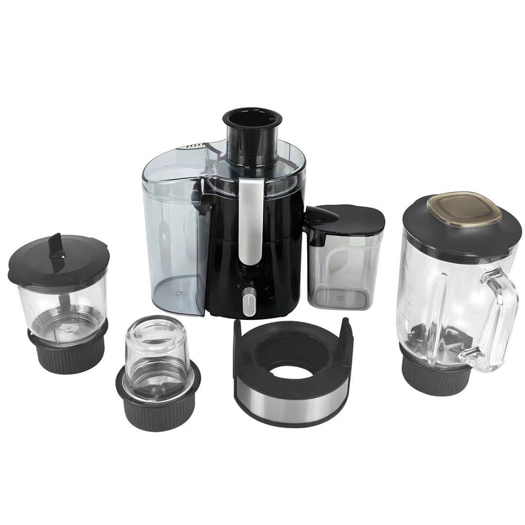 Cuatro en uno gran calibre negro y blanco jugador de frutas multifuncional molino de carne eléctrico doméstico