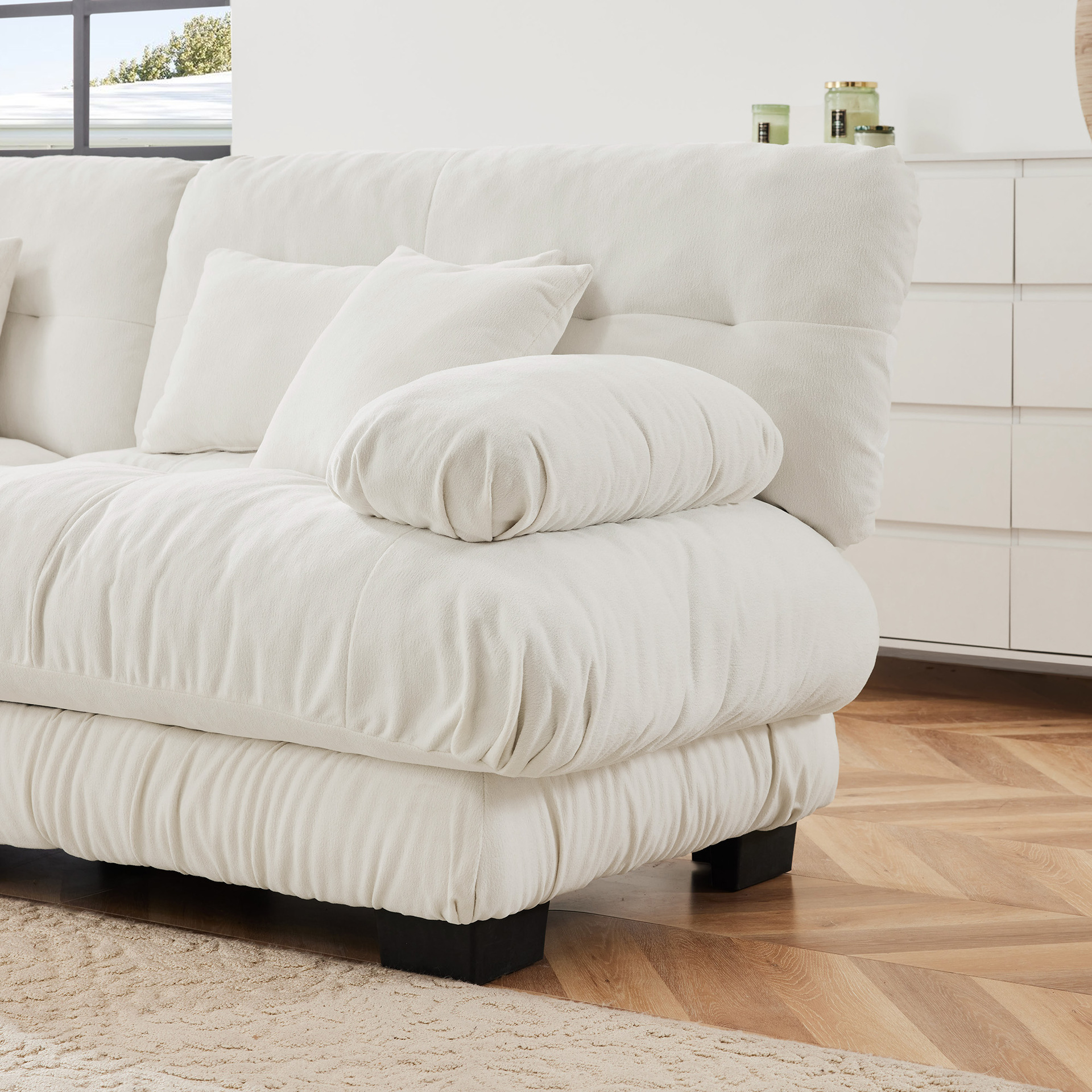 Taburete de pie de lujo ligero italiano taburete de sofá largo casero taburete de sofá de madera maciza pie de asiento taburete de sofá bloque de tofu