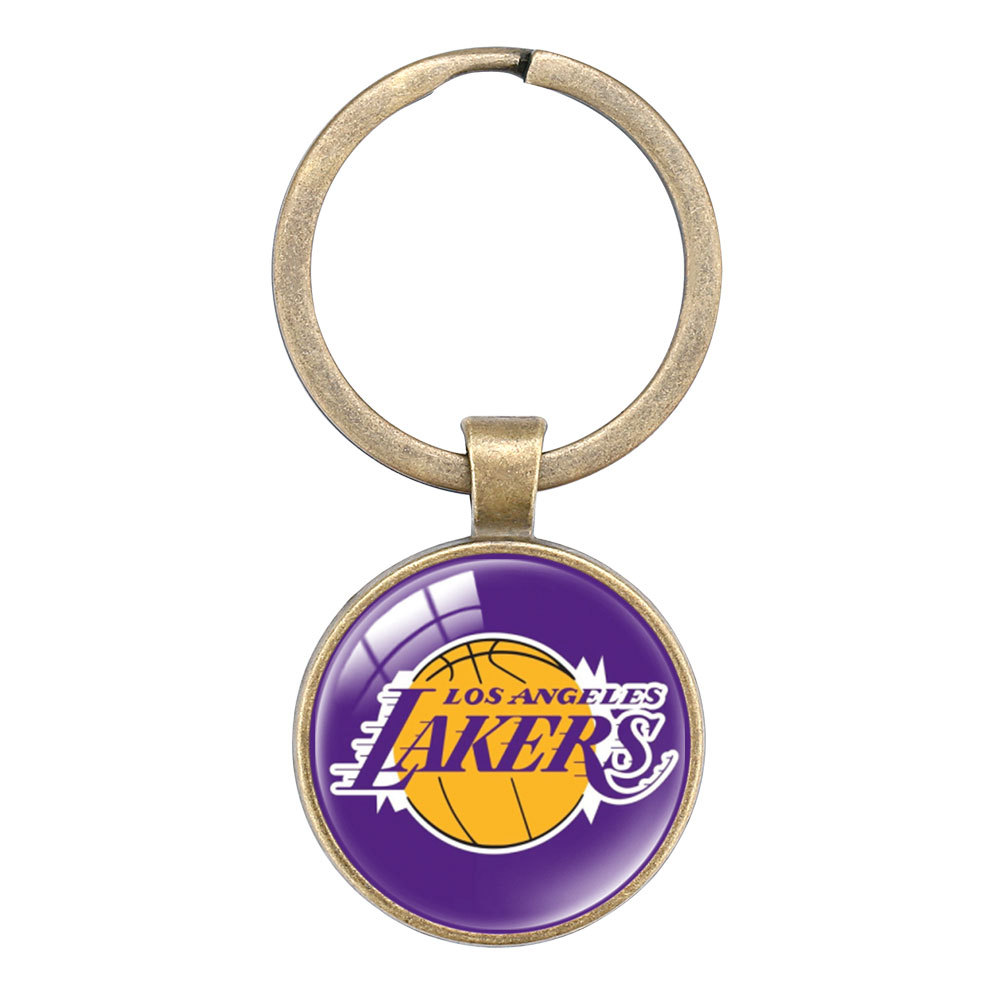 篮球队钥匙链nba队徽水晶挂件钥匙圈球迷运动饰品周边火箭钥匙扣