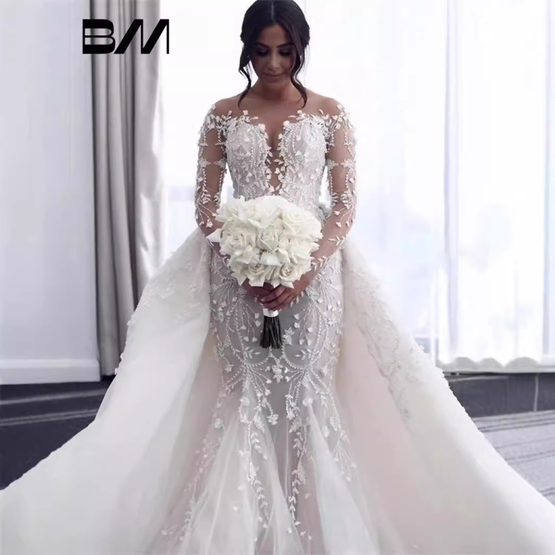 2024 New Fishtail Wedding Dress Bride Off-shoulder Wedding Travel Beat Engagement Luxury Heavy Work Large Tail 2024 New Fishtail Wedding Dress Bride Off-shoulder Wedding Travel Beat Engagement Luxury Heavy Work Large Tail