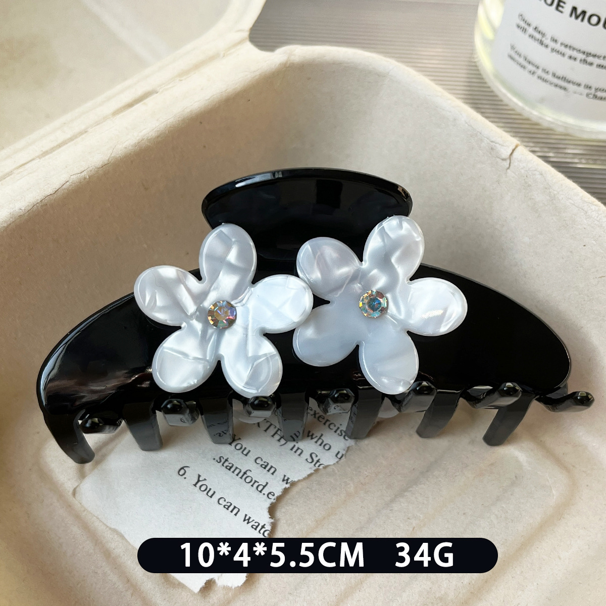 Ingredientes franceses acéticos diamante mariposa clip de agarre para mujeres otoño invierno nuevo temperamento de alta calidad tiburón clip de cabello image 8