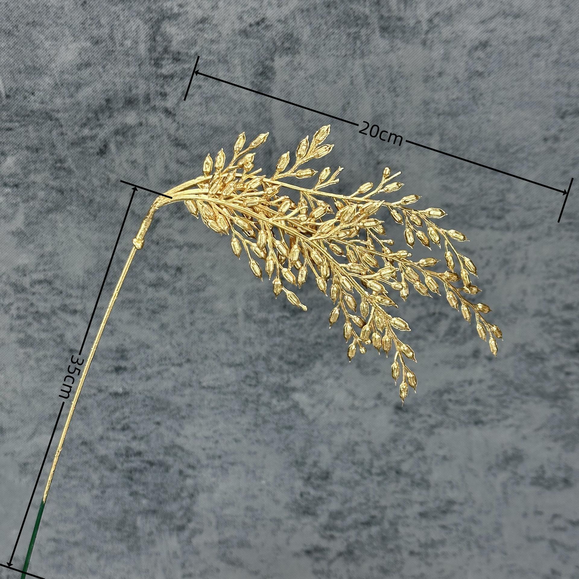 Flor artificial de oro solo tenedor fruta roja eucalipto ginkgo hoja gran amor Hortensia de madera Año Nuevo bendición cubo arreglo floral adornos