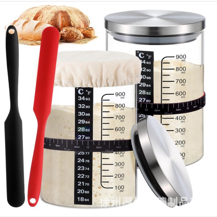 高硼硅32oz酸面包发酵玻腐罐子跨境发酵面团面包烘焙用品密封罐