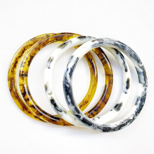 Wholesale luggage resin ring handbags amber handbag handles luggage hardware accessories plastic handles