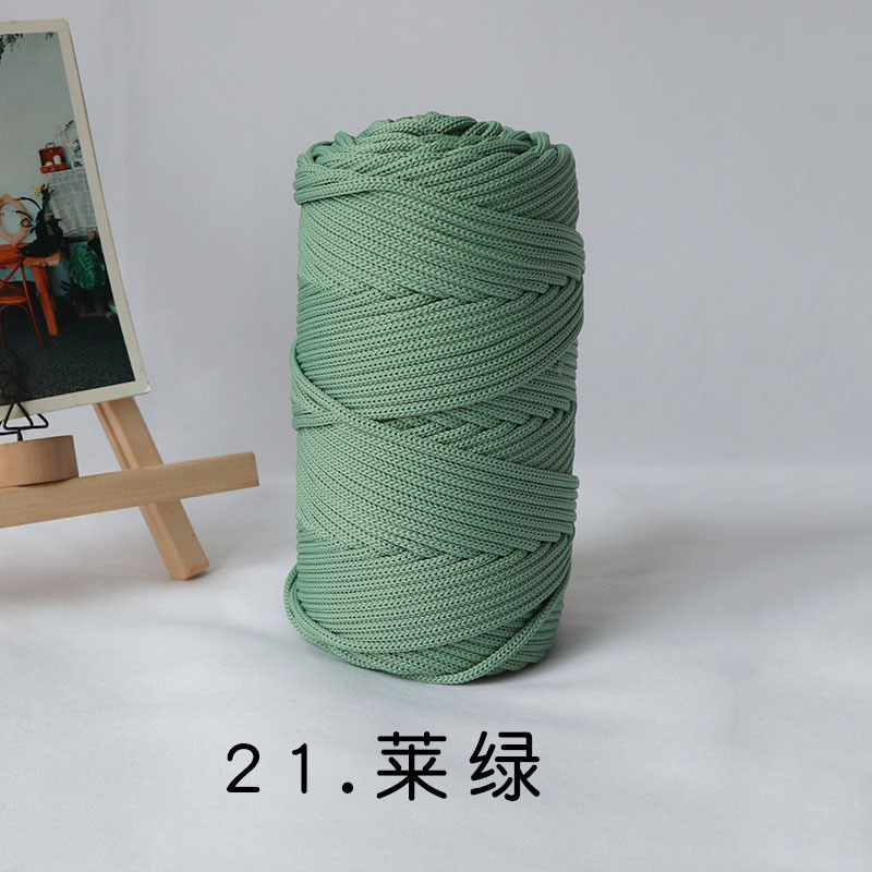 Antraceno Mengyuan 300g 4mm gran rollo redondo hilo gancho bolsa Alfombra tejida cuerda redonda ins viento gradiente Mat línea