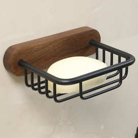 创意新中式风格实木肥皂盒家用卫生间洗漱台香皂置物架免打孔安装