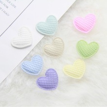 现货马卡龙色布艺爱心 diy饰品配件儿童服装辅料发饰发夹装饰材料