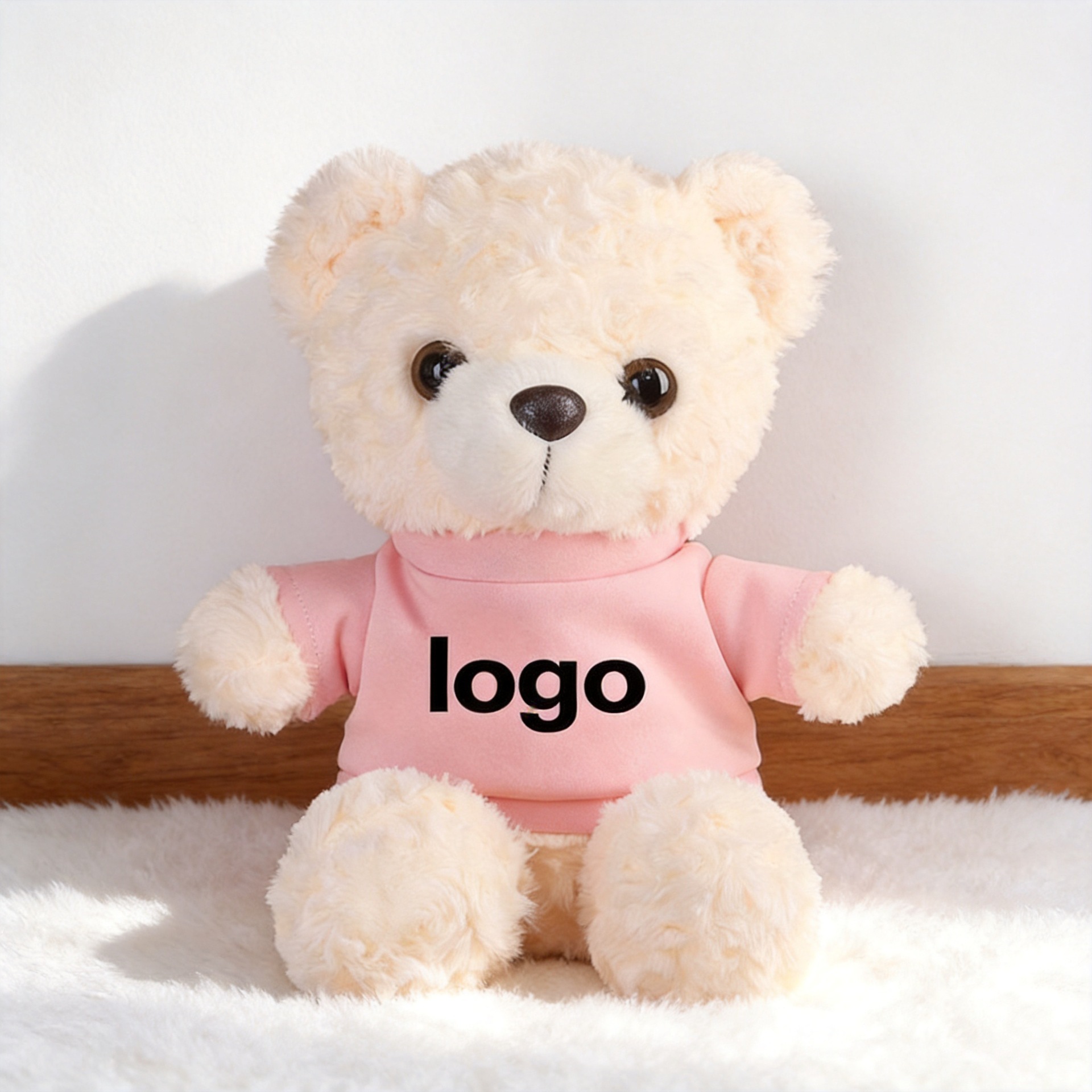 Oso blanco con suéter rosa