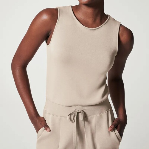  Spring and Summer New Fashionable Casual Women's Wear for Slimming, Sleeveless Solid Color Commuting Pants 