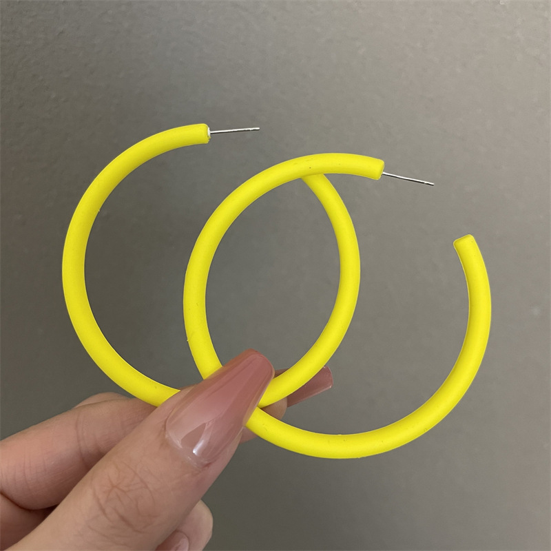 0602 노란색 특대 C링 925 실버바늘