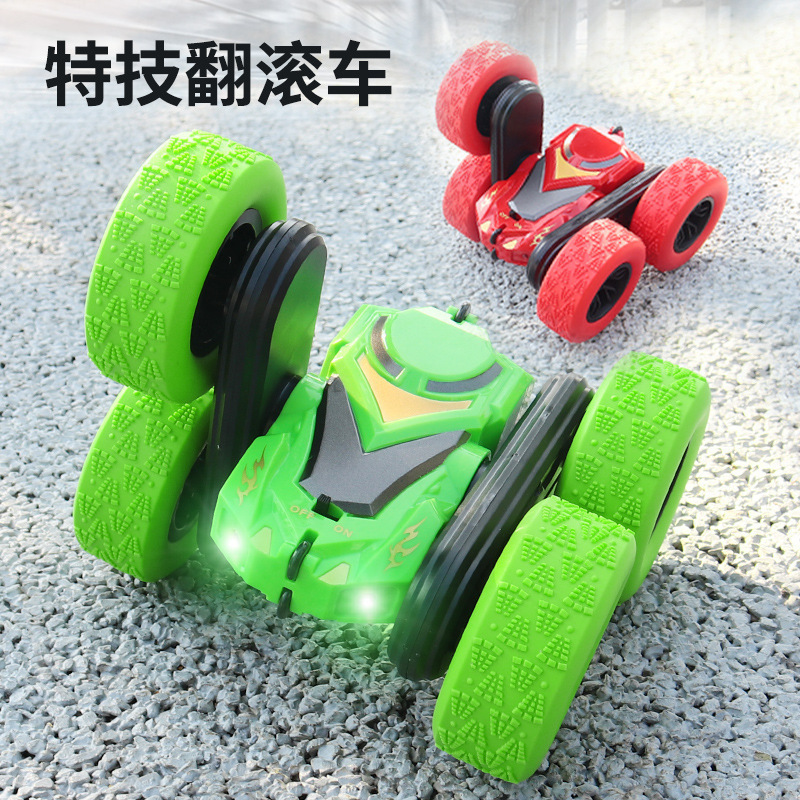 Transfronterizo RC coche de control remoto recargable doble cara acrobacias giratorias vehículo todoterreno para niños 2.4G coche de juguete eléctrico de control remoto