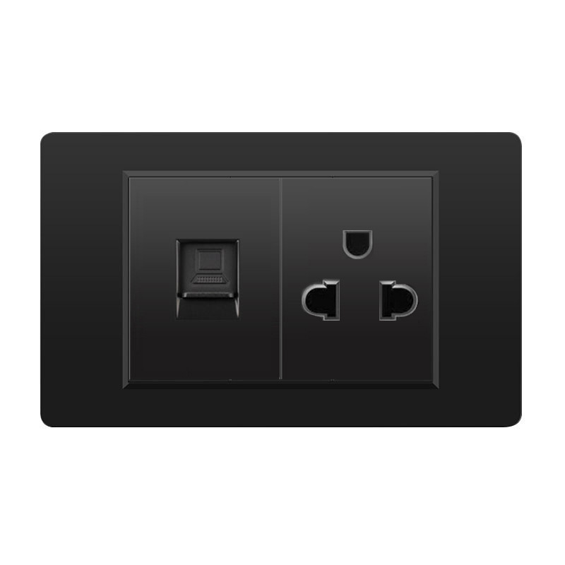 外国貿易スイッチソケット黒 PC パネル壁東南アジアタイ 6 穴台湾ソケット 20Wtype-c|undefined