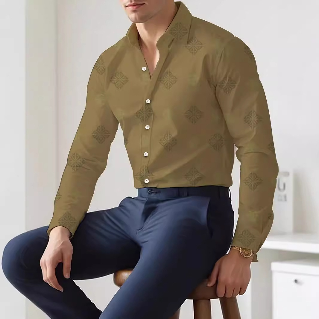 Hombre de alta calidad color sólido suelto 2024 nuevo estilo salvaje camisa de botones de manga larga blusa de otoño MB12