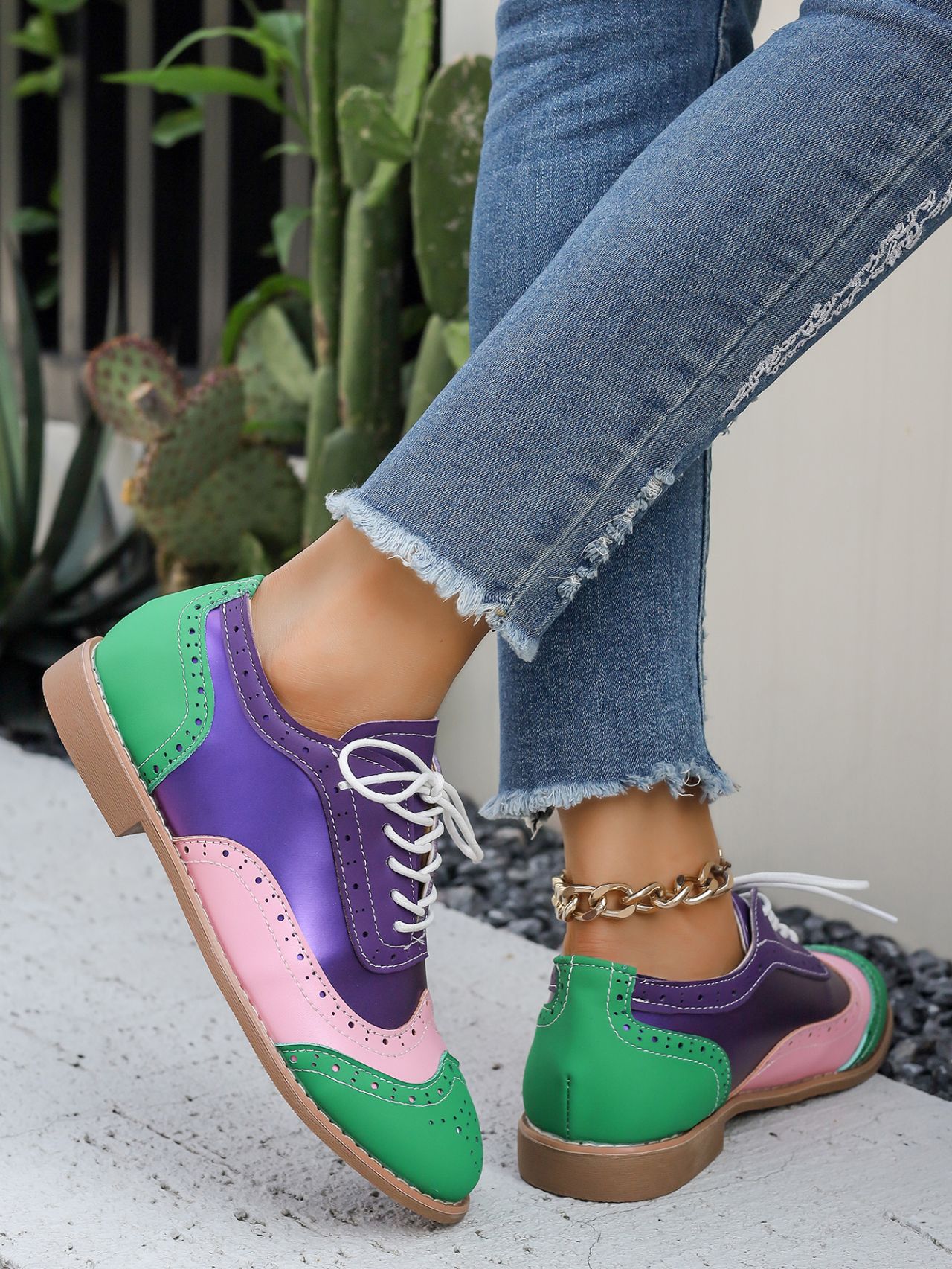 Dámské boty ve stylu brogue, velké velikosti_voghion.com