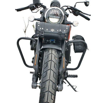 Motorcycle bumper rear armrest quick release side bag