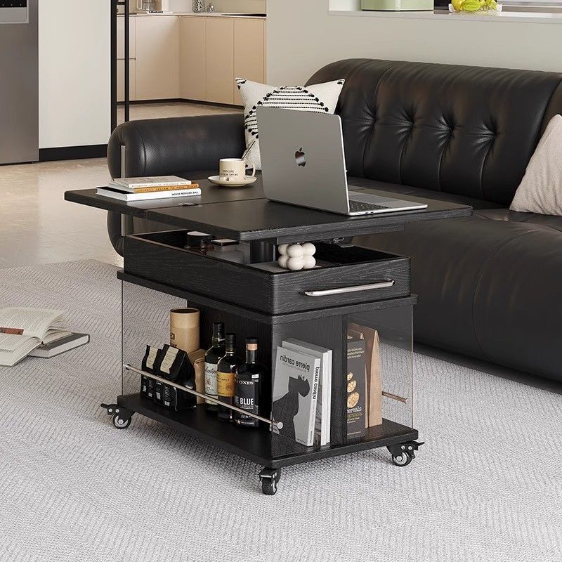 Modern Minimalist Mobile Side Cabinet, Adjustable Folding Coffee Table, Light Luxury Solid Wood Living Room Home Use, Small Apartment Balcony Tea Table Modern Minimalist Mobile Side Cabinet, Adjustable Folding Coffee Table, Light Luxury Solid Wood Living Room Home Use, Small Apartment Balcony Tea Table